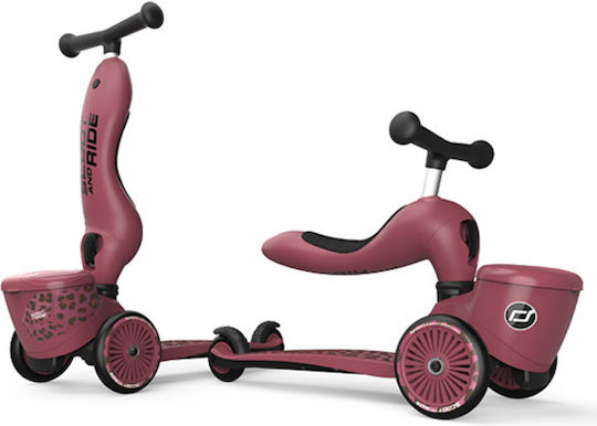 Scoot & Ride Kids Scooter Highwaykick 1 3-Wheel with Seat for 1-5 Years Burgundy