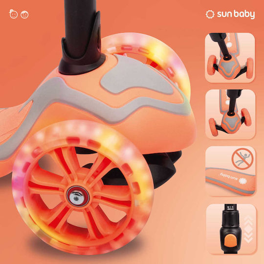 Sun Baby Kinderroller Flash 3-Rad mit Sitz für 3+ Jahre Pfirsich