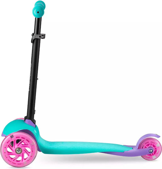 Ricokids Scuter Copii Pliabil Loco 3 Roți Roz Turcoaz