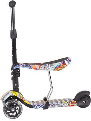 Kikka Boo Kids Scooter 3 In 1 Ride And Skate 3-Wheel with Seat for 3+ Years Multicolour