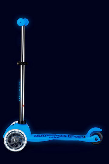 Micro Kinderroller Mini Deluxe Glow LED 3-Rad für 2-5 Jahre Arktisblau