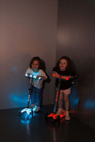 Micro Kinderroller Mini Deluxe Glow LED 3-Rad für 2-5 Jahre Arktisblau