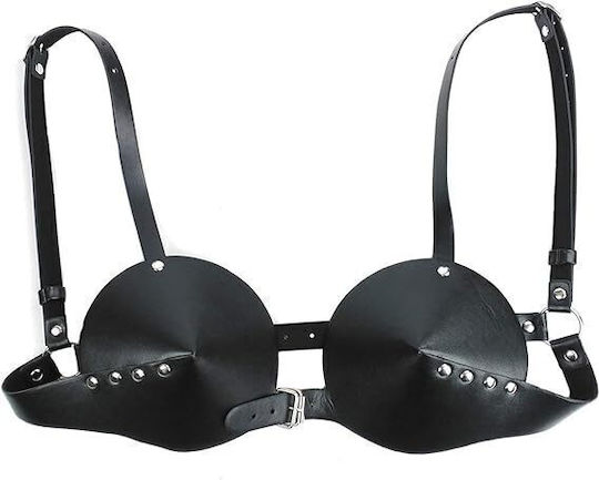 Smd Obsidian Leather Bullet Cup Harness One Size Black