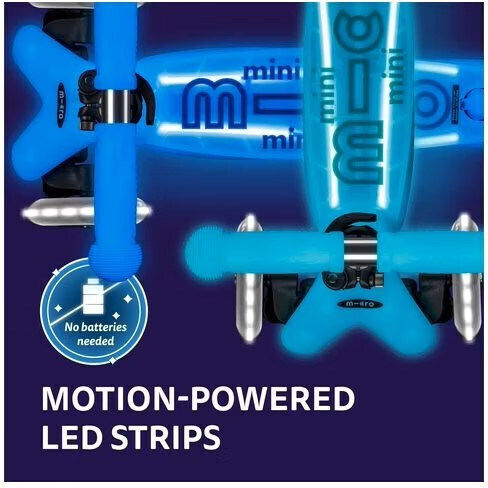 Micro Παιδικό Πατίνι Deluxe Glow Led Plus Τρίτροχο Τιρκουάζ