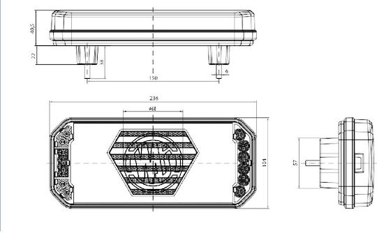 WAS Комплект фарове за ремарке LED с винтове 10 / 24V 1бр