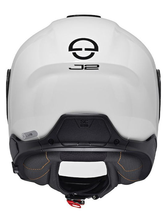 Schuberth J2 Гланцов Бял Каска За Мотор Джет ECE 22.06 1660гр с Sunvisor