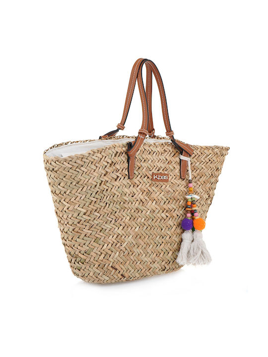 Kalista Straw Beach Bag Brown