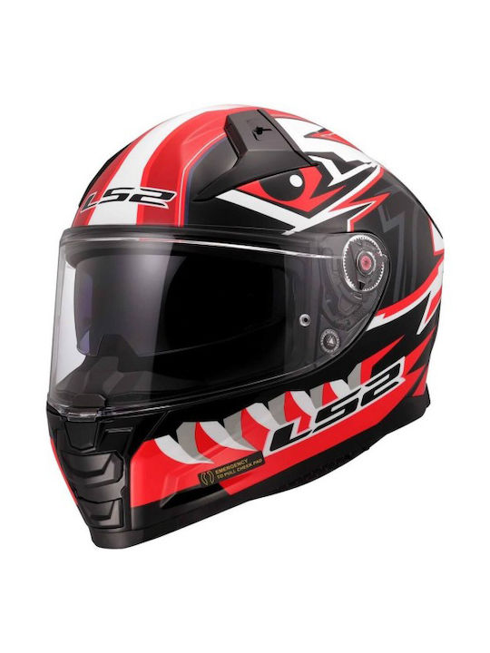 LS2 FF811 Vector II Buntry Black Red Motorcycle Helmet Full Face ECE 22.06 1500gr with Pinlock