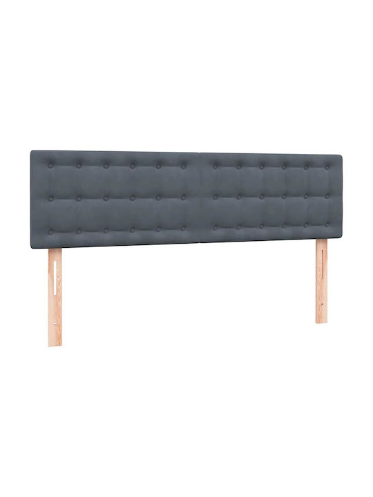Doppelbett Mit Stoff Dunkelgrau Mit Lattenrost & Matratze 160x210cm