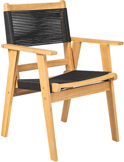 Καρέκλα COFFEE Dining Φυσικό/Μαύρο 58x56x87εκ.