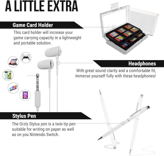 Orzly Accessory Pack Συμβατό Κονσόλα Oled Nintendo Switch Μη Συμβατό Έκδοση 2017 Ultimate Geek Pack Θήκη Προστατευτικό Οθόνης Άλλα