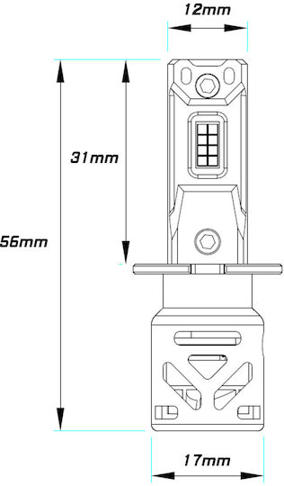 Lampen Auto H3 Canbus LED 5500K Kaltes Weiß 9-30V / 30V 2Stück