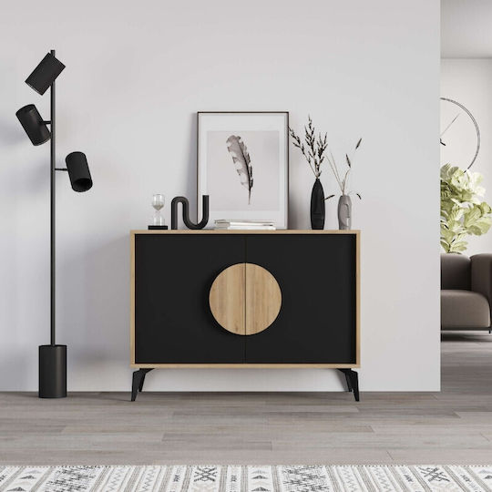 Μπουφές Gora από Ξύλο & Μέταλλο Sapphire Oak - Silky Black 110x40x82cm