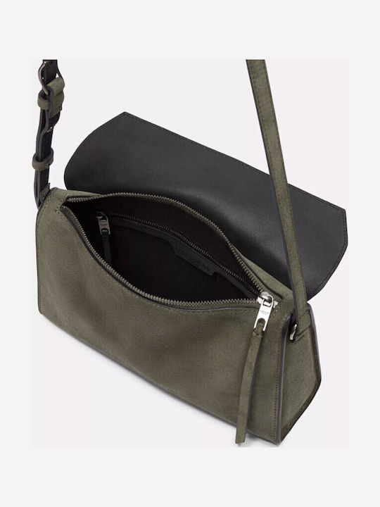 Leder Damentasche Schultertasche Grün