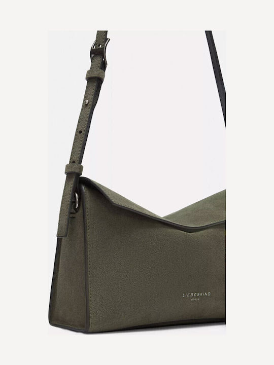 Leder Damentasche Schultertasche Grün