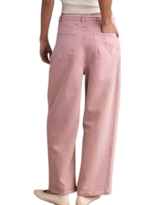 Women's Fabric Trousers Pink