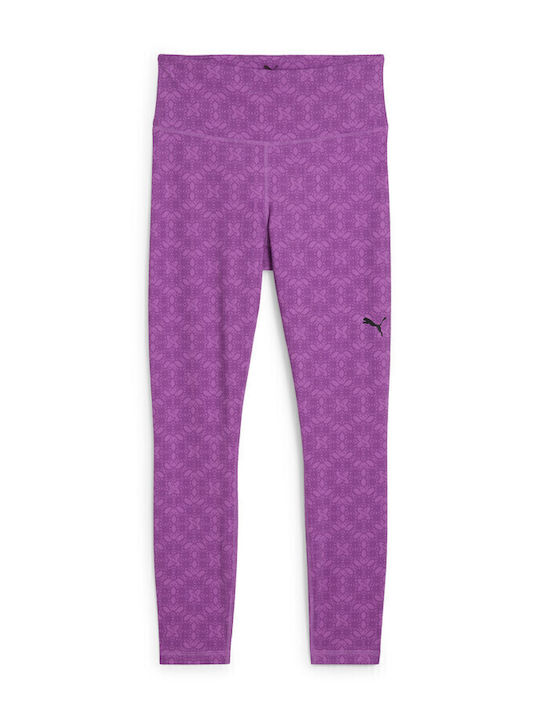 Graphic Instruire Colanti de femei Cropped Colanti Violet