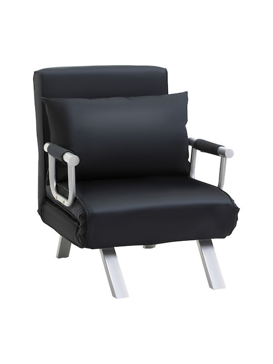 Schlafsessel Black Velvet-Black Metal 65x77x80cm