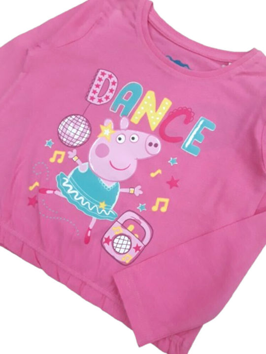 Παιδική Μπλούζα Μακρυμάνικη Pink Peppa Dance