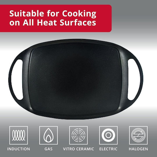 Mâner din teflon compatibil cu plite cu inducție, electrice sau pe gaz 36.9x24.6x4 cm negru