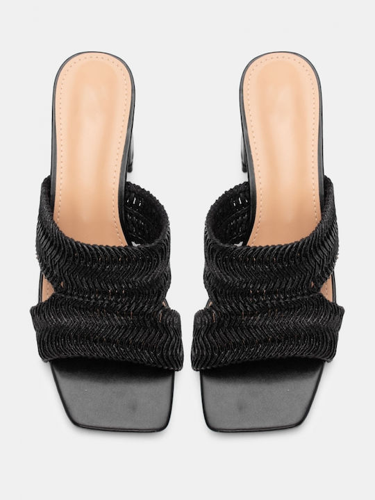 Luigi Heel Mules Black