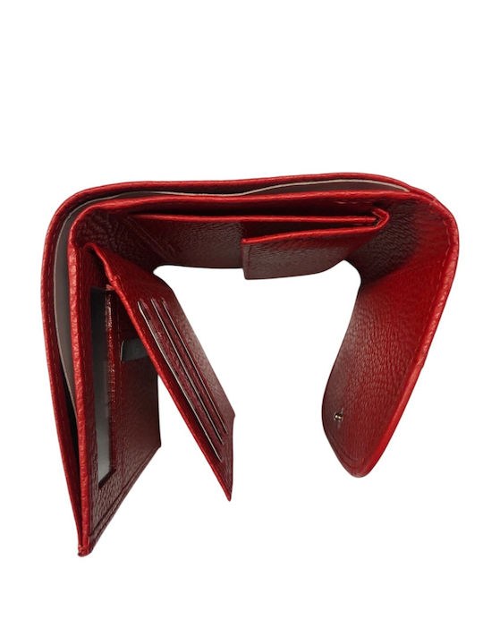 Small Leather Women's Wallet Classic with RFID Red