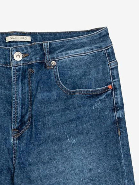 Men's Jeans Pants Elastic Blue