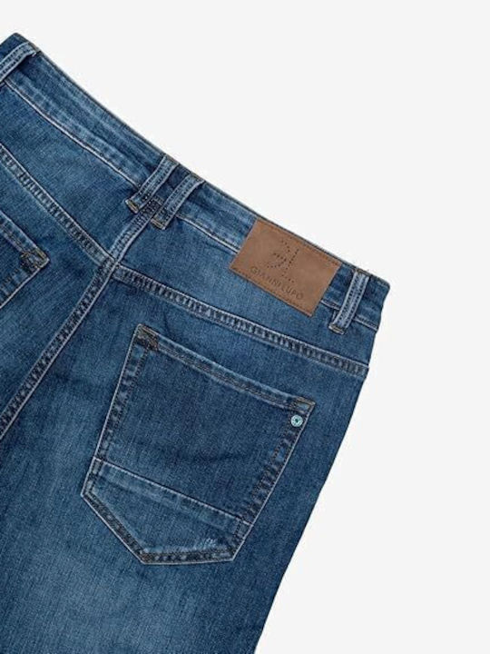 Men's Jeans Pants Elastic Blue
