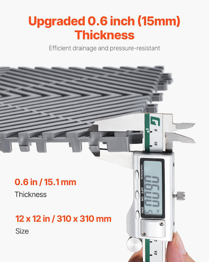 Vevor Terrassendiele für Gartenboden aus Kunststoff 30.48x30.48cm 55Stück