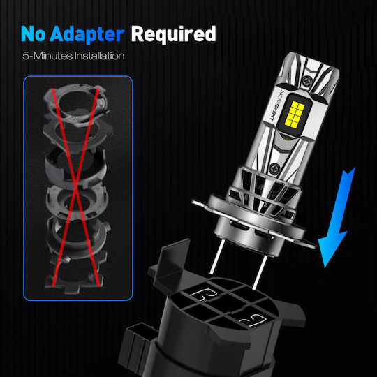 NovSight Lamps Car & Motorcycle H7 LED 6500K Cold White 12-24V 70W 2pcs