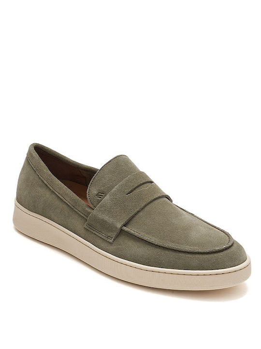 Frau Suede Ανδρικά Loafers σε Πράσινο Χρώμα