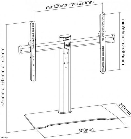 Sbox Stand Mount FS-305-2 Βάση Τηλεόρασης Τοίχου έως 70" και 40kg