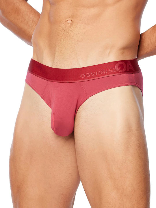 Herren Slips Rot mit Mustern 1Packung