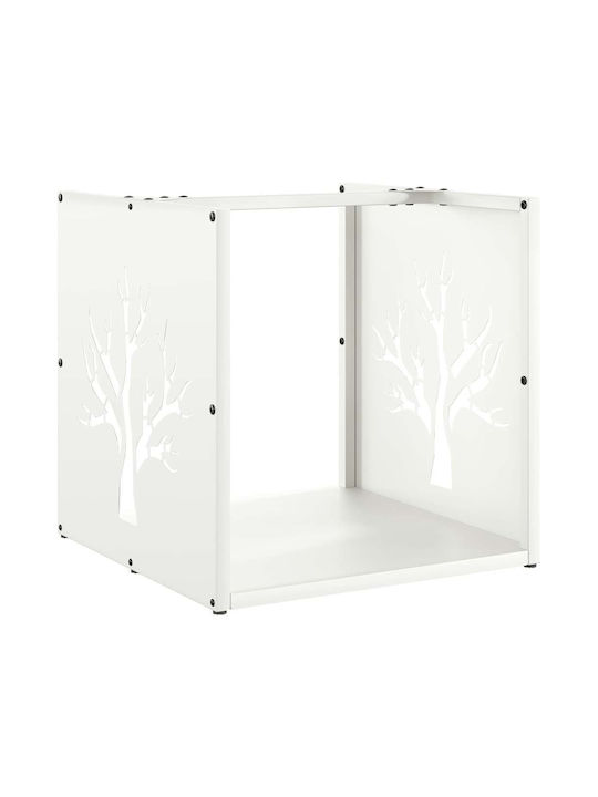 vidaXL Ξύλινο Ράφι Αποθήκευσης Ξύλων 40x40x40cm Λευκό