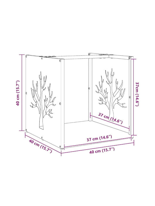vidaXL Lemn de foc Lemn Raft Depozitare lemne 40x40x40cm Alb