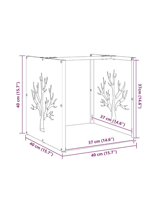 vidaXL Inox Ράφι Αποθήκευσης Ξύλων 40x40x40cm Ασημί