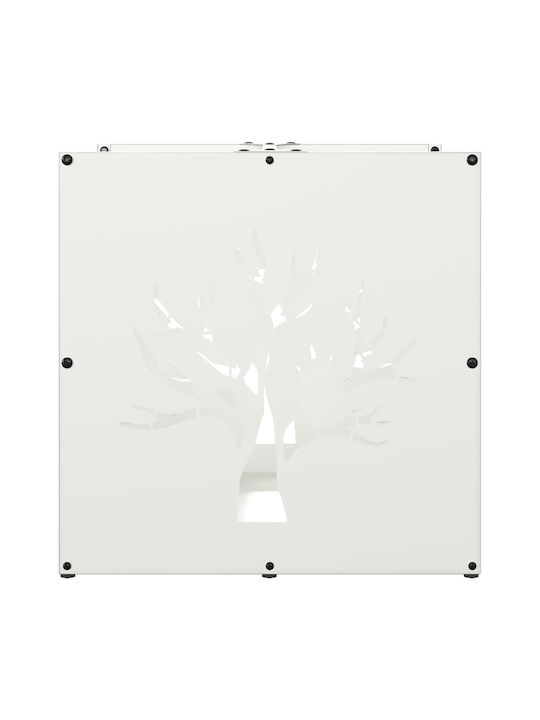 vidaXL Lemn de foc Lemn Raft Depozitare lemne 40x40x40cm Alb