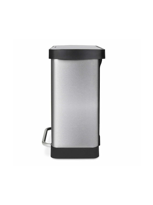 HKoenig Coș De Gunoi De Reciclare Din Oțel Inoxidabil Cu Pedală Argintiu 58.5x61.5x30.5cm