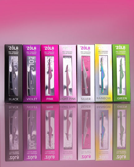 Zola Professional Beveled Tweezers Eyebrows Rainbow