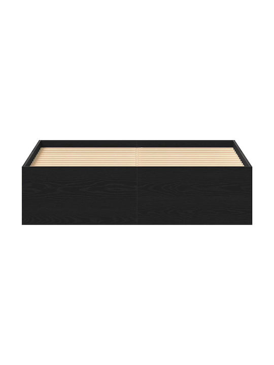 Cadru de Pat Vidaxl Fără Saltea Stejar Negru 140x190cm 1 Bucată Single Maro