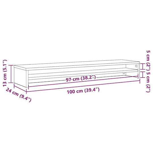 vidaXL Desktop Stand Monitor Black Oak (862419)