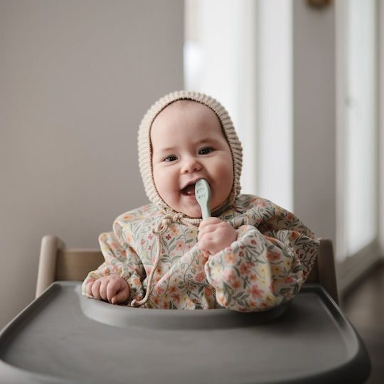 Mushie Baby Set with Silicone Training Spoons for 6+ Months Beige 2 Pieces