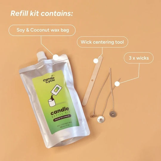 Woody Kit Refill Scented Soy Candle 330ml Candlecycle Refill Candlehand