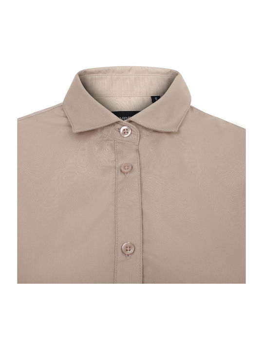 Μακρυμάνικο Γυναικείο Πουκάμισο Light Beige