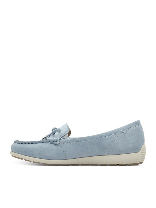 Women's Moccasins in Light Blue Color