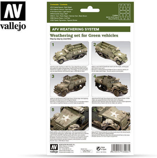 Система за състаряване AFV Vallejo 6x8ml+1 Комплект за състаряване на въздухоплавателни средства