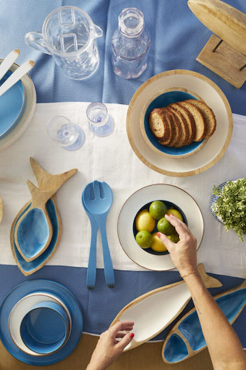 Marine Business Serving Bowl Round Blue