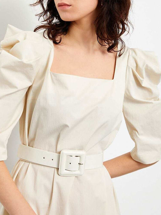 Midi Dress Beige-brown