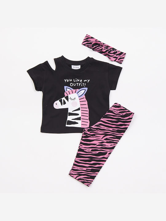 Trax Kids' Set with Leggings Summer 2pcs Black