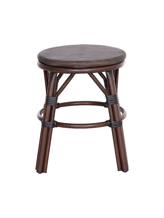 Outdoor Aluminum Garden Stool Chino Brown 36x36x46cm